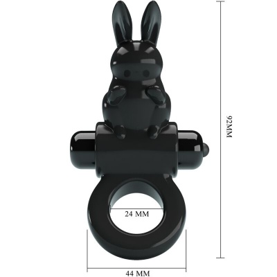 Pretty Love Exciting Rabbit Vibrating Ring, Black - image 3