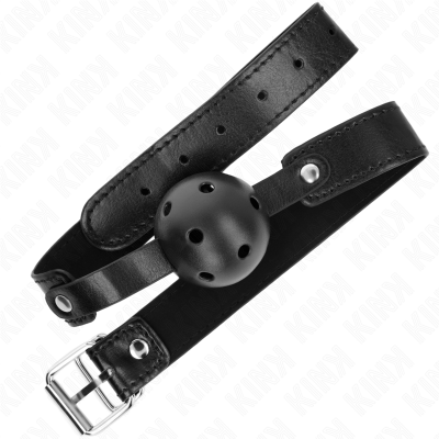Kink Breathable Ball Gag, Black, 4.5cm, 65x2.5cm - image 2