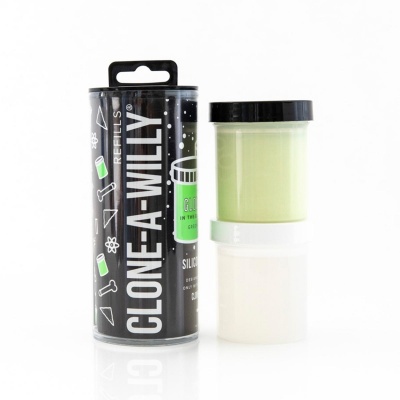 Clone-A-Willy - Navulling Siliconenrubber - Glow in the Dark Groen Foto van Clone-A-Willy - Navulling Siliconenrubber - Glow in the Dark Groen