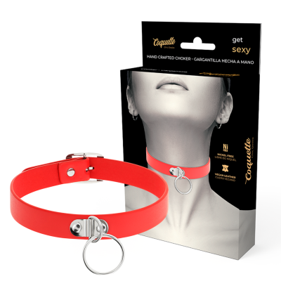 Coquette Red Vegan Leather Fetish Choker - image 1