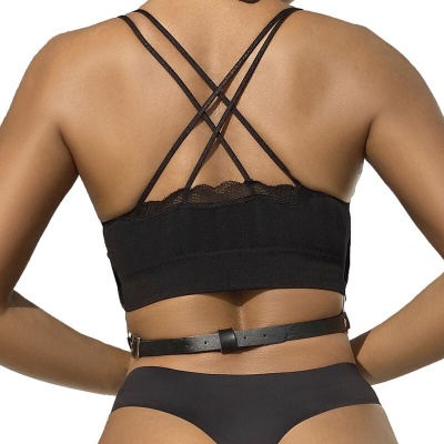 Subblime Leather Chest Harness Chain Details - image 3