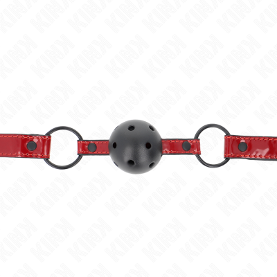 Kink Shiny Leatherette Ball Gag, 4.5cm, 63.5x2cm - image 3