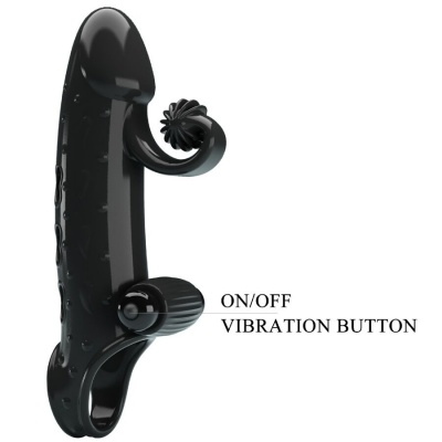 Romance Vibrating Penis Sleeve Black - image 9