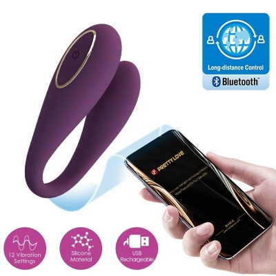 Pretty Love August Remote Couples Vibrator Purple