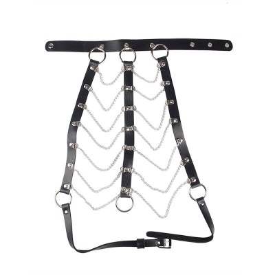 Subblime Leather Chest Harness Chain Details - image 4