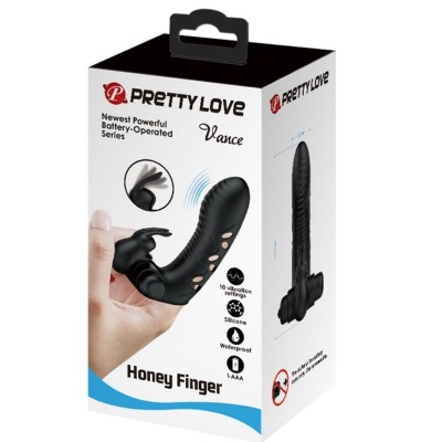 Pretty Love Vance Black Rabbit Vibrator Finger - image 9