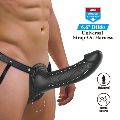 Landon Black Vibrating Strap-On - image 1
