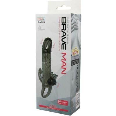 Baile Brave Man Penis Cover Black Dual Stimulation 16.5cm - image 10