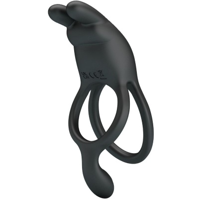 Pretty Love Seth Double Rabbit Vibrating Ring, Black - image 3