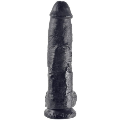 King Cock Black Dildo with Balls, 25.4 CM