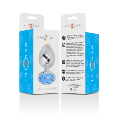 Intense - Aluminum Metal Anal Plug With Blue Crystal Size S - image 6