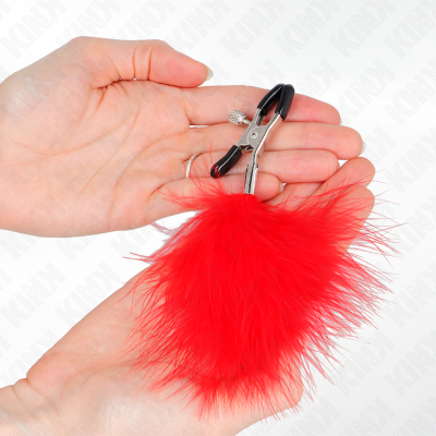KINK Feather Nipple Clamp Red 7cm - image 3