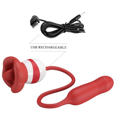 Pretty Love Ashlynn Red Mouth Vibrator - image 5