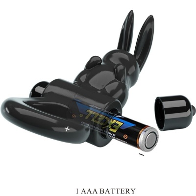 Pretty Love Exciting Rabbit Vibrating Ring, Black - image 4