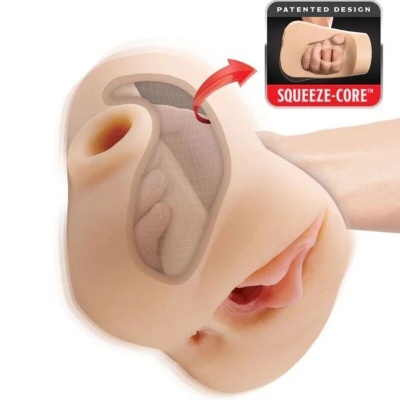 PDX Plus Double Pounder Vibrating Squeeze Stroker Light