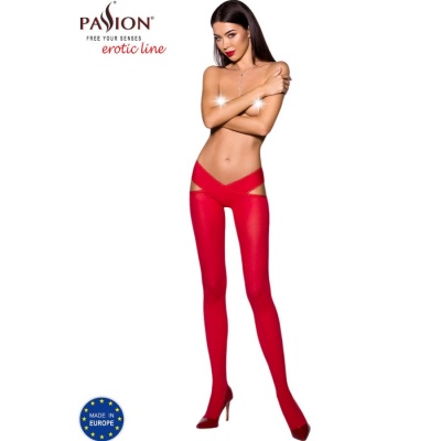 Passion Open Tights 005 Red 1/2 60 DEN - image 1