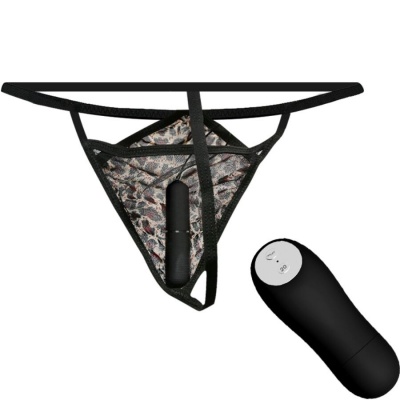 Baile Vibrating Thong with Remote Control Black
