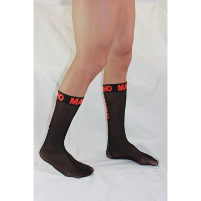 Macho Thin Socks One Size Black/Red - image 6