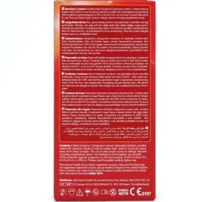 Skins Strawberry Premium Condoms Pack 8 - image 4