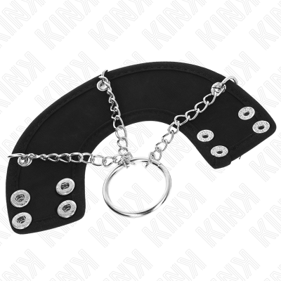 Kink Penis Ring 4 CM Chain 7 CM Metal With Leather Belt - image 4