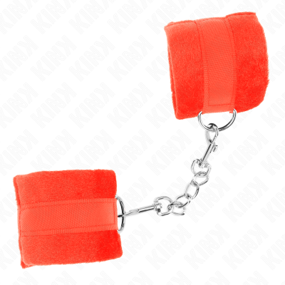 Kink Beginner Fur Hand Cuffs Red 30CM - image 3
