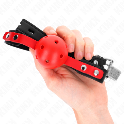Kink Red Hollow Hard Ball 4cm Gag - image 3