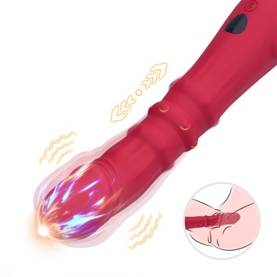 Armony Thermo-Adjustable A-Spot Vibrator Dildo Red - image 9