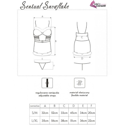 Livco Corsetti Fashion Sensual Snowflake Lc 90603 Christmas Chemise... - image 5