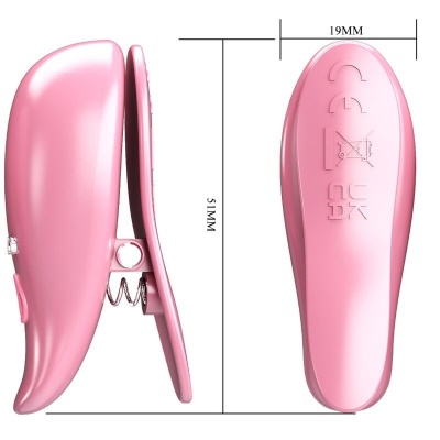 Pretty Love - Leaf Vibrating Nipple Clamps Pink - image 6