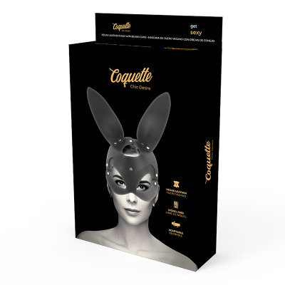 Coquette Chic Desire Vegan Leather Mask with Bunny Ears - image 5