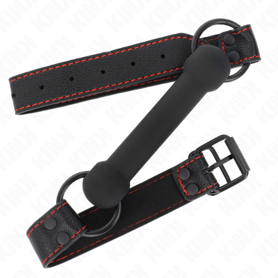 Kink Bone Gag, Leatherette Strap, Black, 41-57cm - image 2