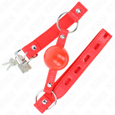 Kink Tpe Ball 4cm Gag with Red Lock - image 2