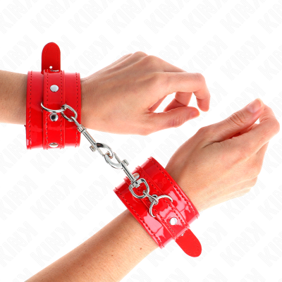 Kink Shiny Hand Cuffs Red 23-33CM Adjustable - image 1