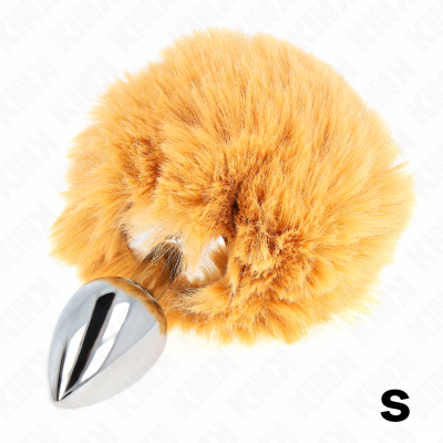 Kink Stainless Steel Plug 7x3cm Beige Rabbit Tail 8cm - image 3