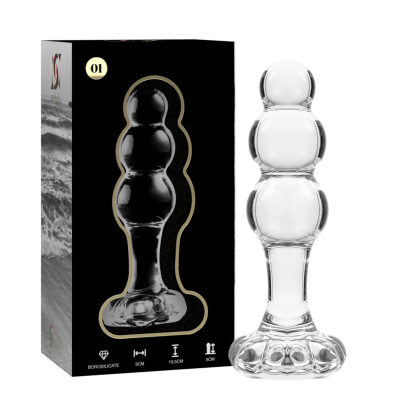 Model 1 Anal Plug Borosilicate Glass Clear 10.5 cm -o- 3 cm - image 2