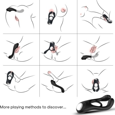 Armony Veyron Double Vibrator Ring Couples Black - image 2