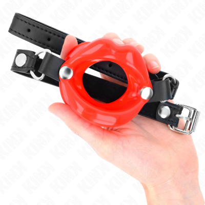 Kink Lip Gag 8cm with Red Leatherette - image 4