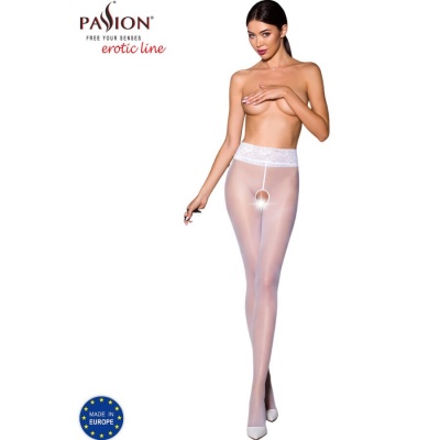 Passion Open Tights 008 White 3/4 30 DEN - image 1