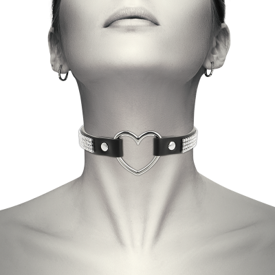 Coquette Chic Desire Vegan Leather Choker with Heart - image 2
