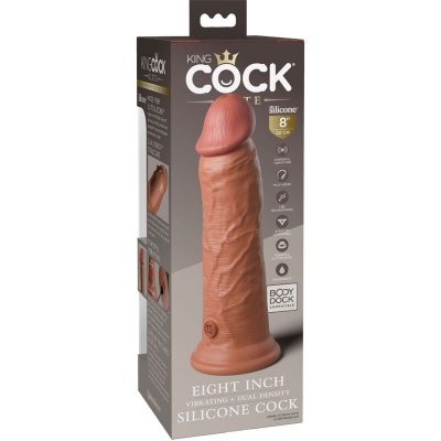 King Cock Elite Vibrating Silicone Dildo 20.3 CM Caramel - image 6