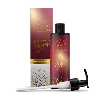 Foto van BodyGliss - Cherry Desire Massageolie en Glijmiddel - 150 ml