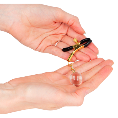 KINK Glass Bead Nipple Clamps Gold 6cm - image 3