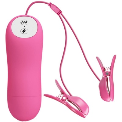 Romantic Wave clamps With Vibration And Fuchsia Electroshock Romantic Wave clamps With Vibration And Fuchsia Electroshock