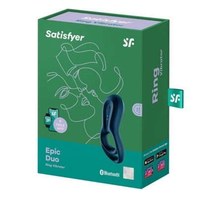 Satisfyer Epic Duo Ring Vibrator App Blue - image 3