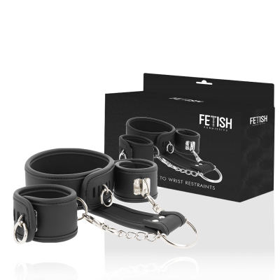 Fetish Submissive Vegan Leather Collar Cuffs Set - image 2