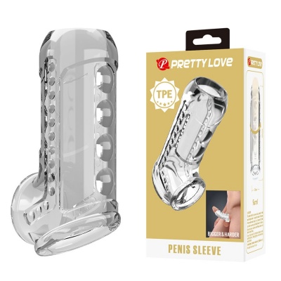 Transparent Textured Penis Sheath - image 2