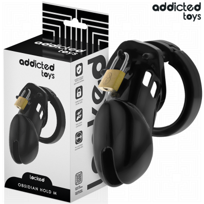 Addicted Toys Locked Obsidian Hold Penis Cage Size M