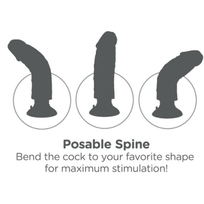 King Cock 20.32 cm Vibrating Dildo Flesh - image 3