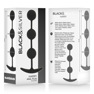 Black&silver - Harry Anal Rosary 3 Silicone Spheres 14 CM - image 5