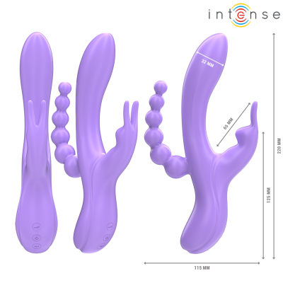 Intense Miko Triple Vibrator Rabbit Purple - image 3